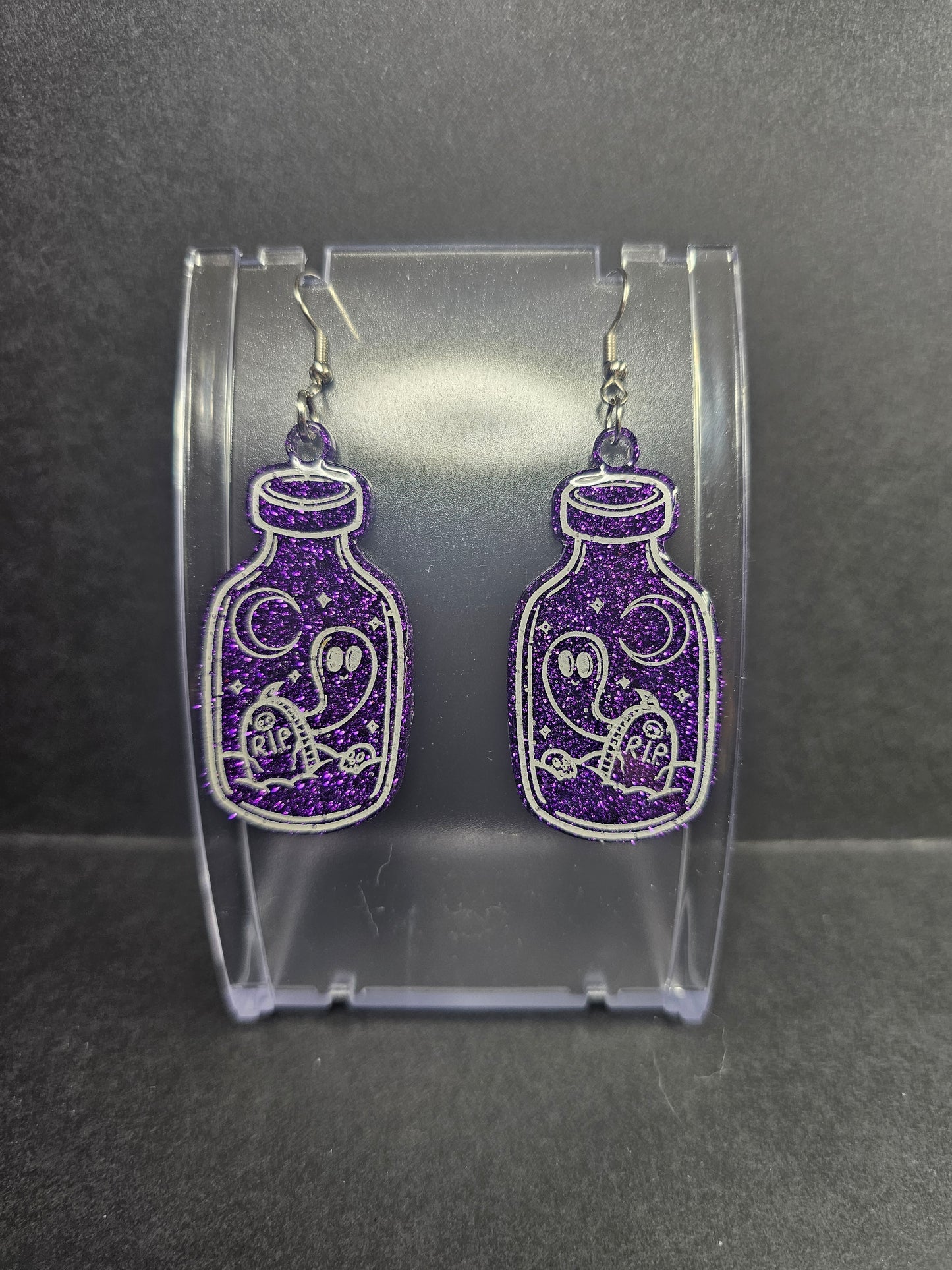 Cute Ghosts In Jars Dangle Earrings