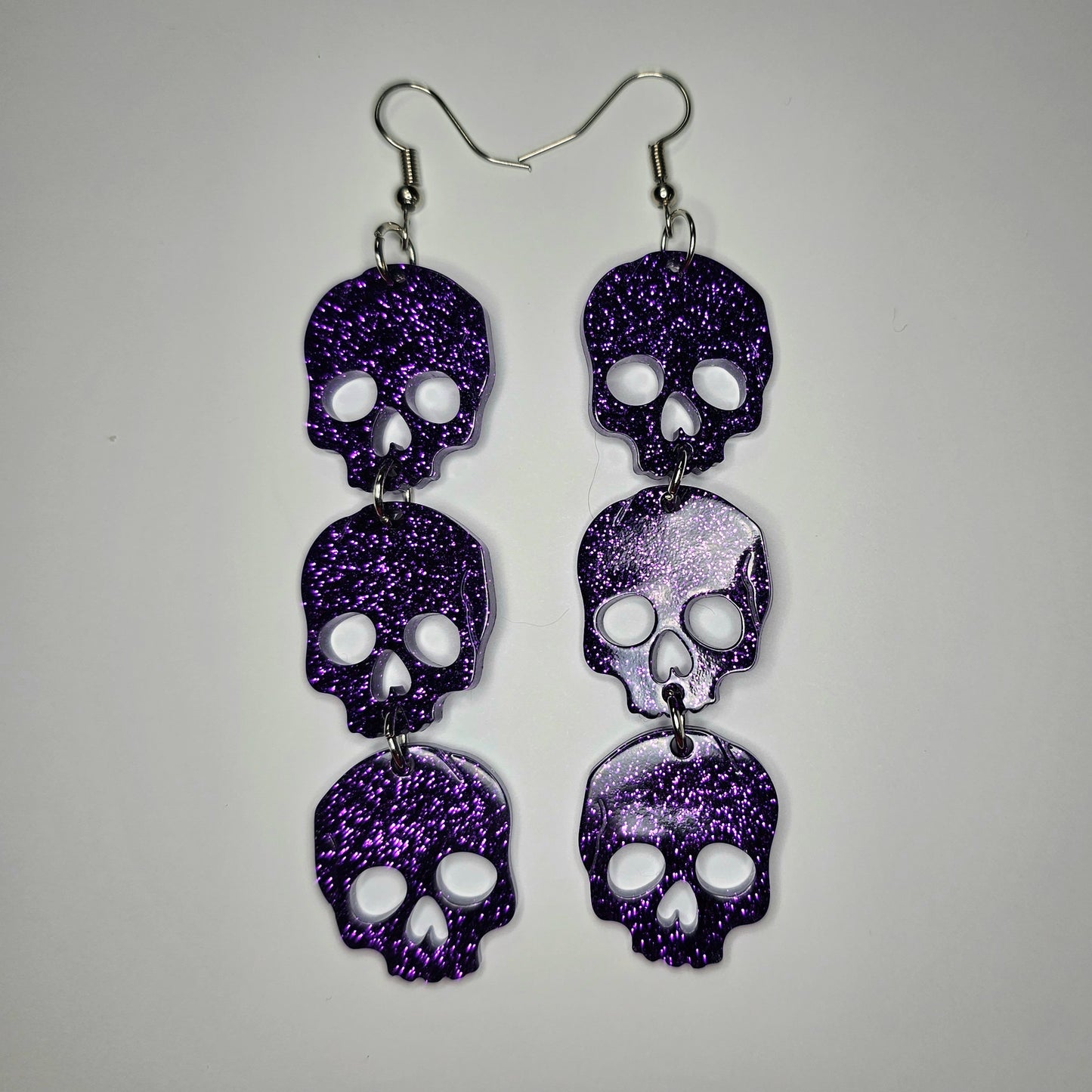 Trio of Skulls Dangle Earrings