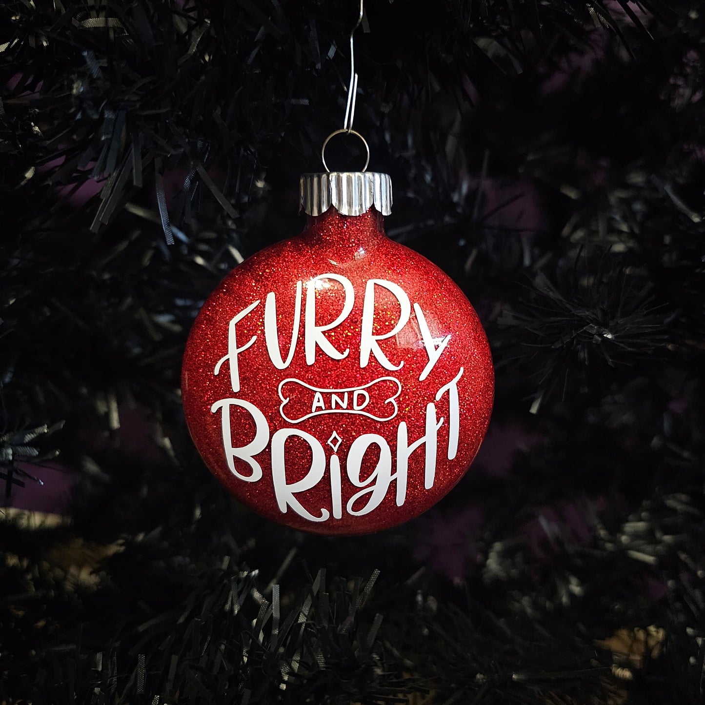 Furry And Bright Glass Ornament