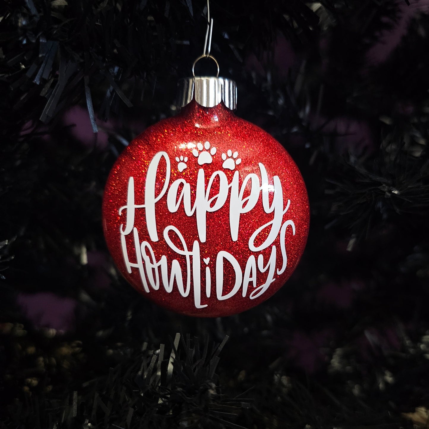 Happy Howlidays Glass Ornament