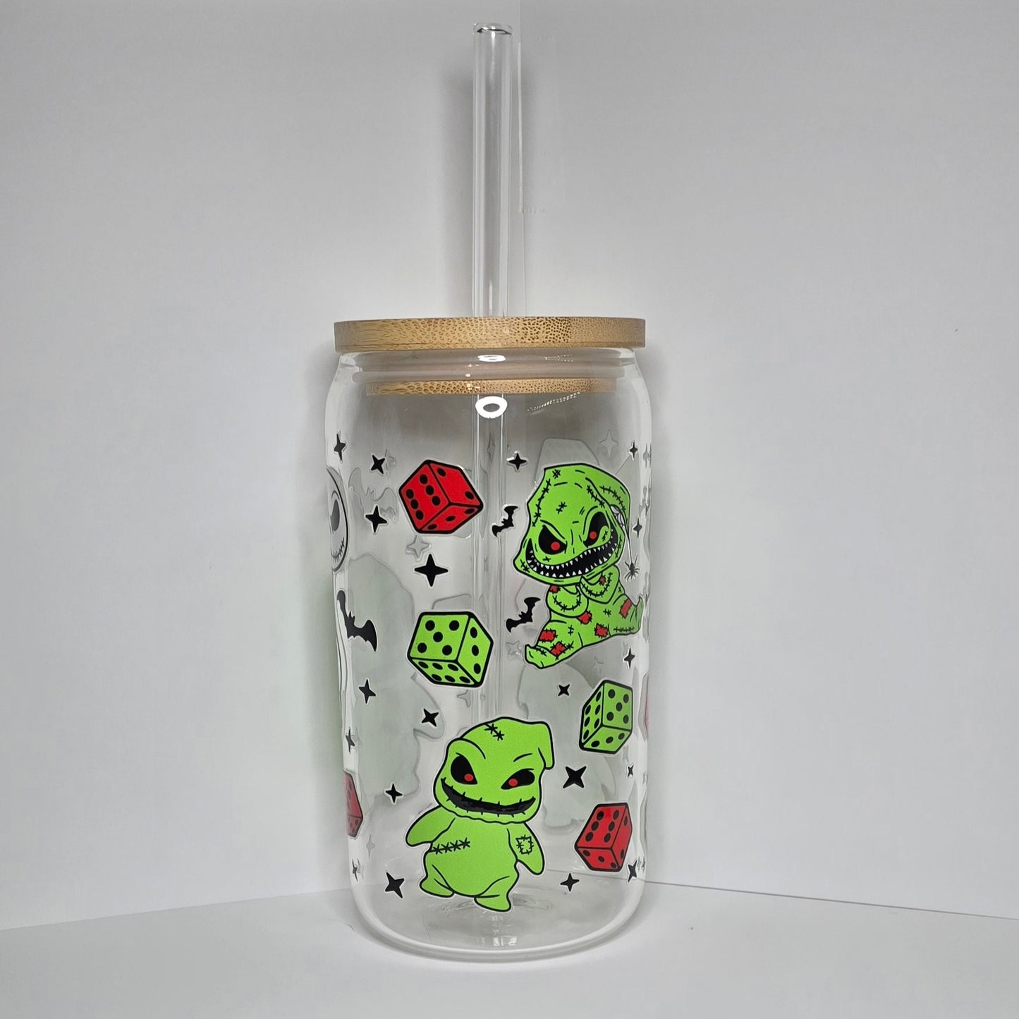 Oogie Boogie 16 oz Glass Can Cup