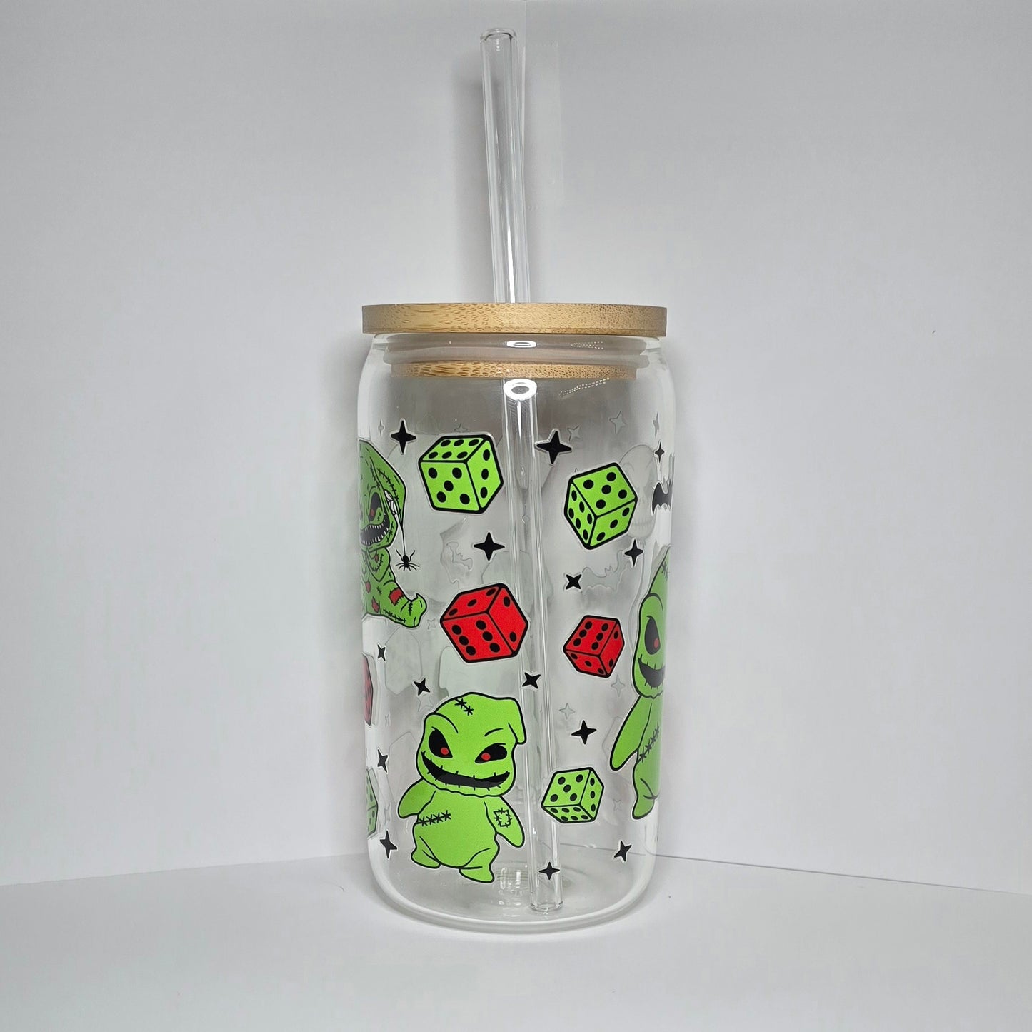 Oogie Boogie 16 oz Glass Can Cup