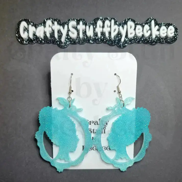 Bride of A Monster Dangle Earrings - Light Blue - Earrings