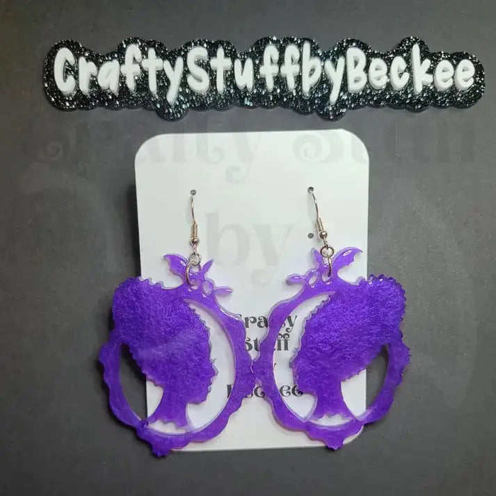 Bride of A Monster Dangle Earrings - Purple #2 - Earrings
