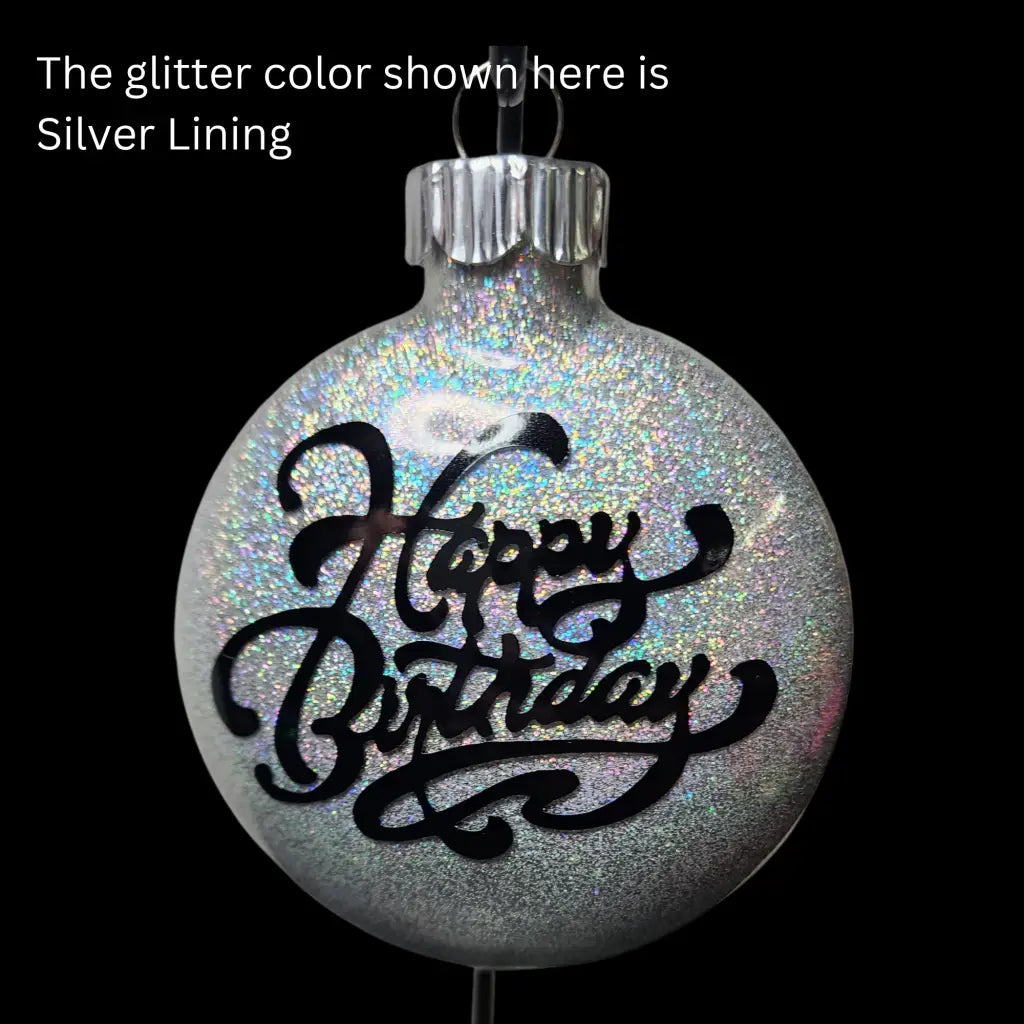 ’Happy Birthday’ Style 1 Glass Ornament - Ornaments