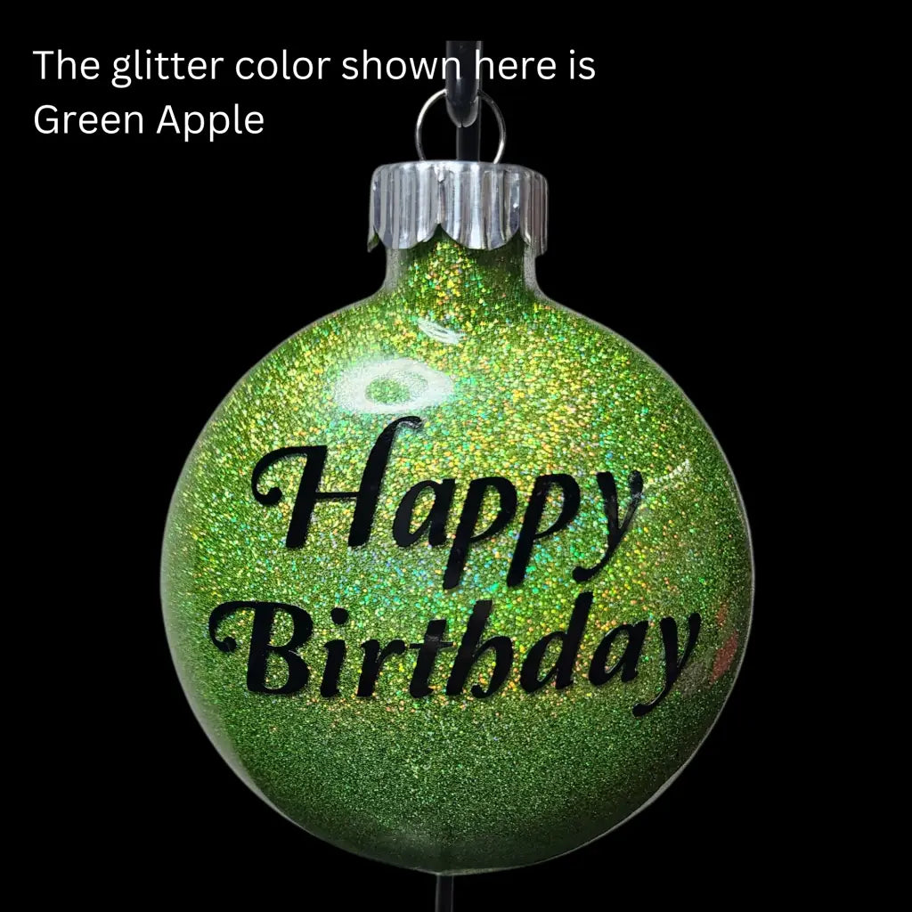 ’Happy Birthday’ Style 2 Glass Ornament - Ornaments