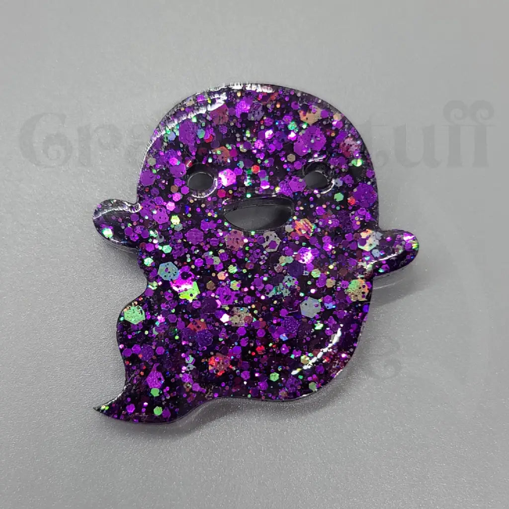 Happy Little Ghost Pin - Purple