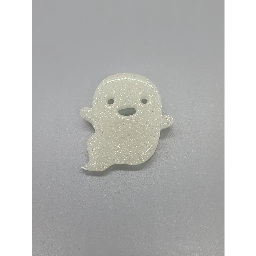 Happy Little Ghost Pin - White/Blue Glow