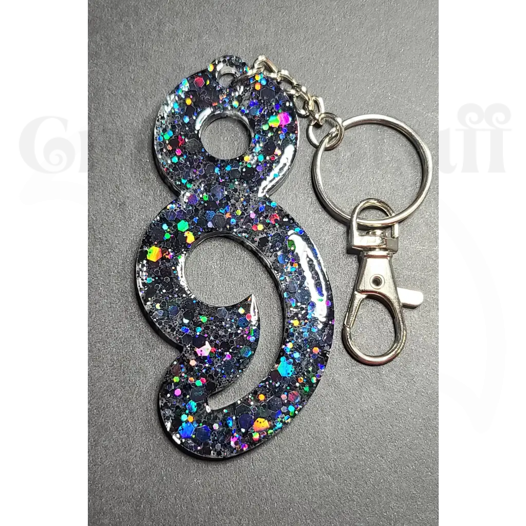 Semicolon Keychain - Holographic Black - Keychains