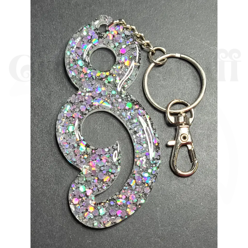 Semicolon Keychain - Holographic White - Keychains