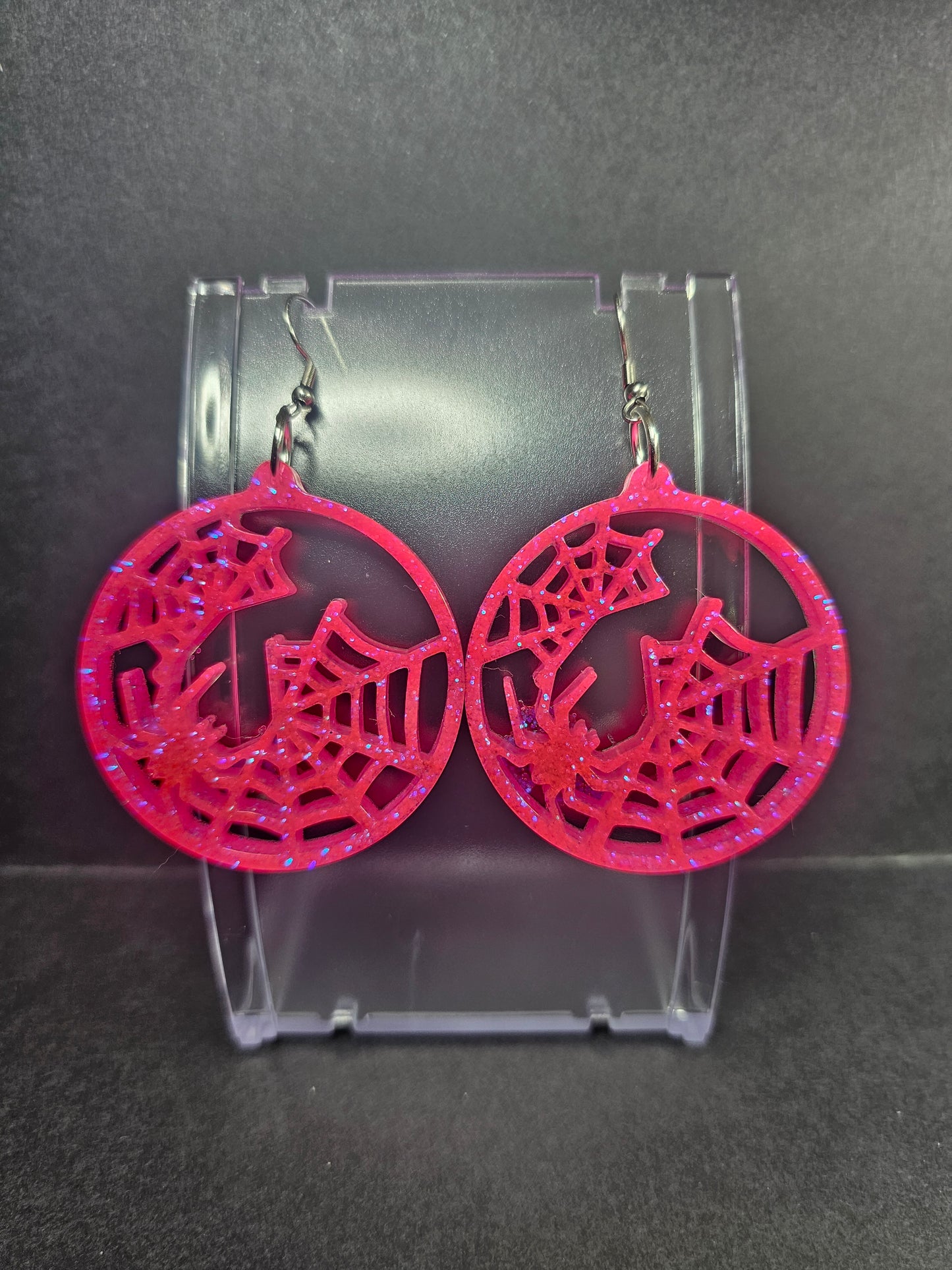 Spiderweb with Spider Dangle Earrings