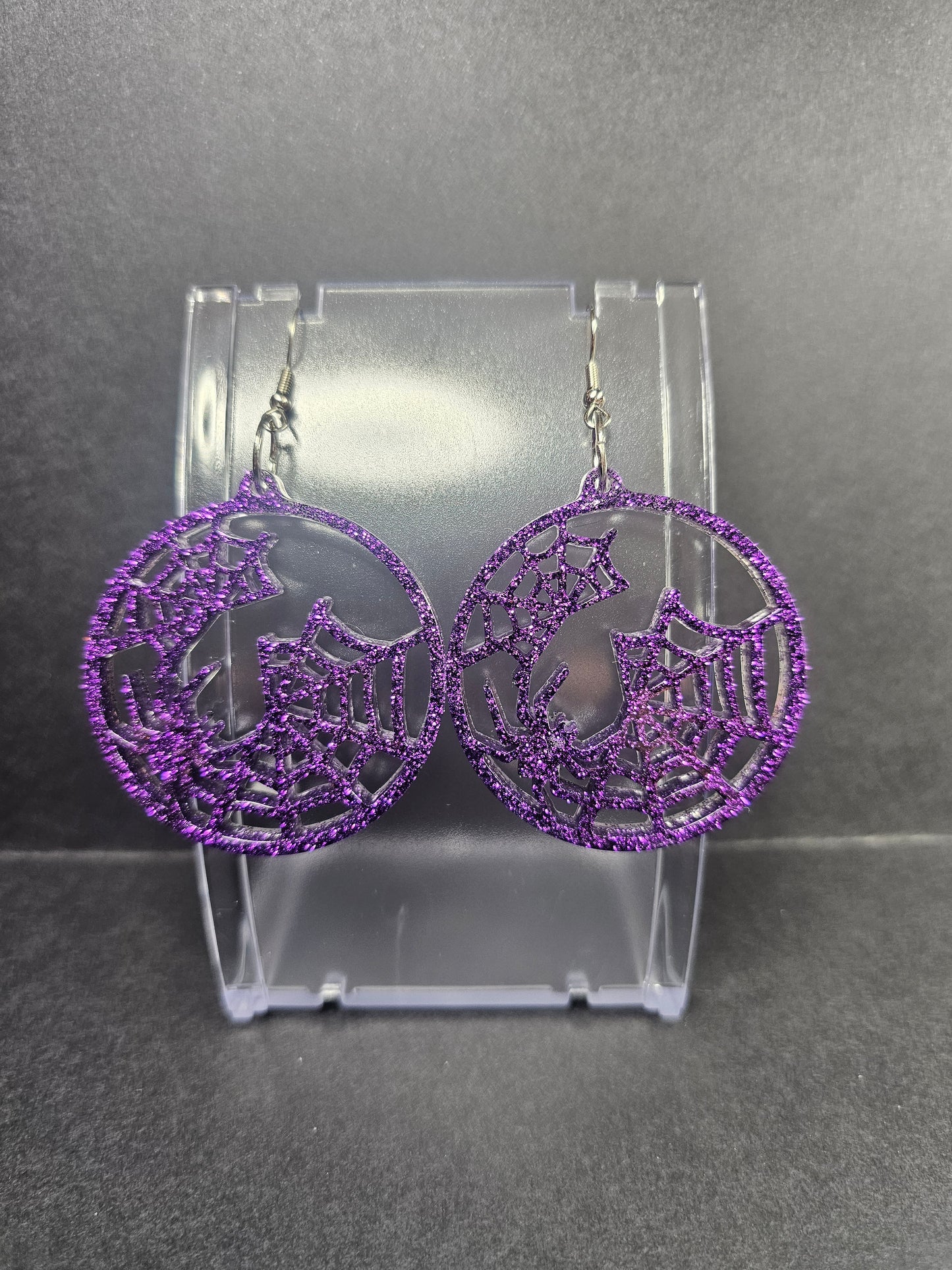 Spiderweb with Spider Dangle Earrings