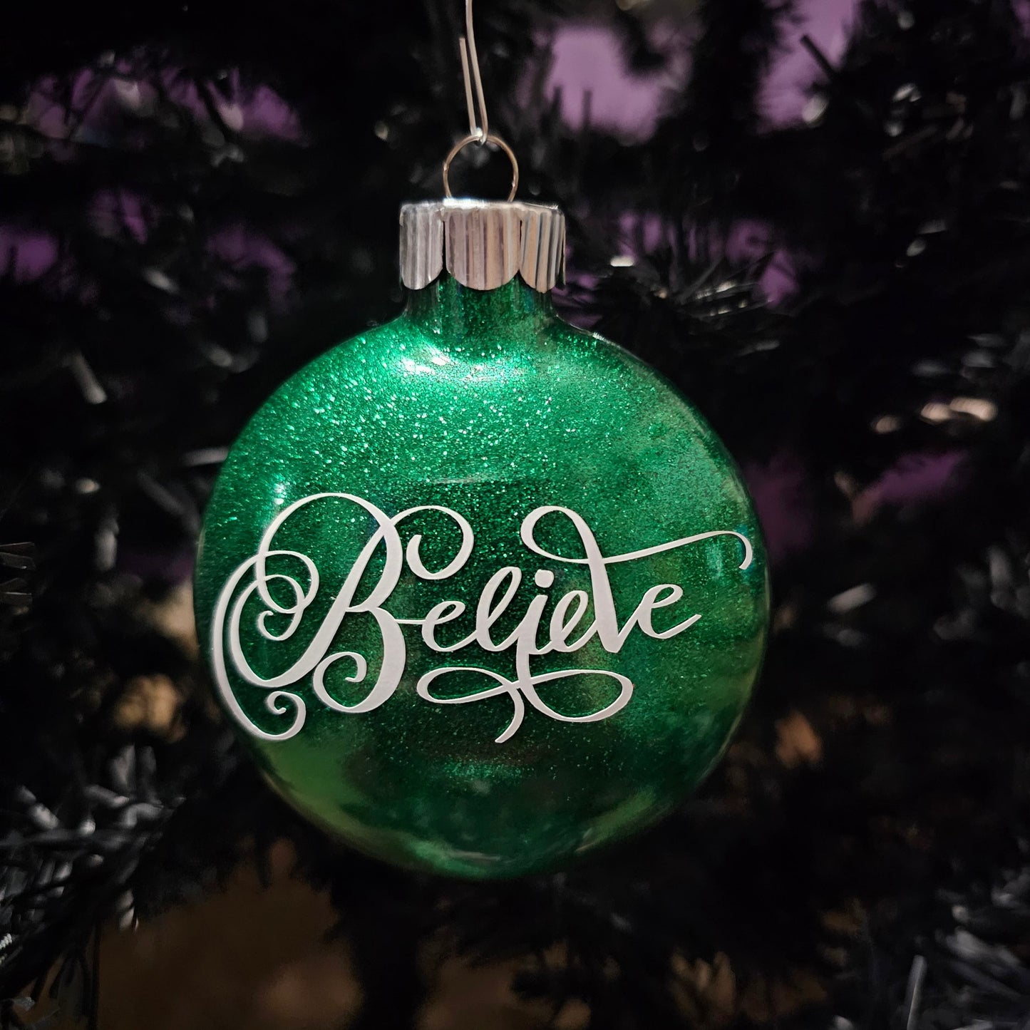 Believe Glass Ornament