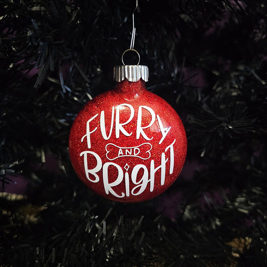 Furry And Bright Glass Ornament