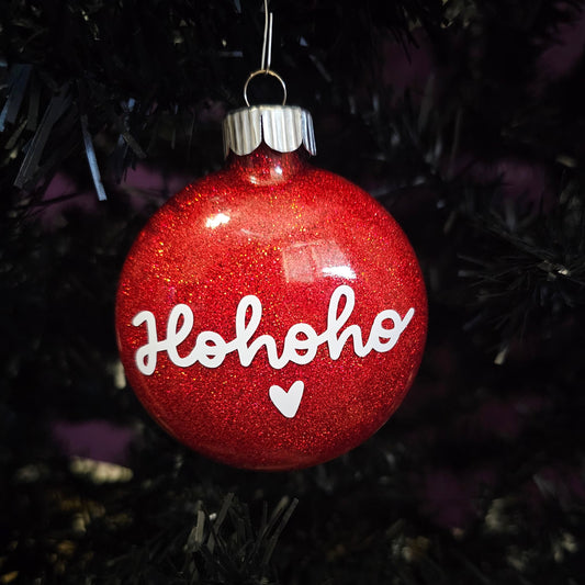 Ho Ho Ho Glass Ornament