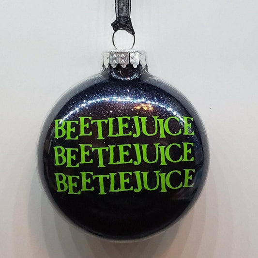 Beetlejuice Glass Ornament