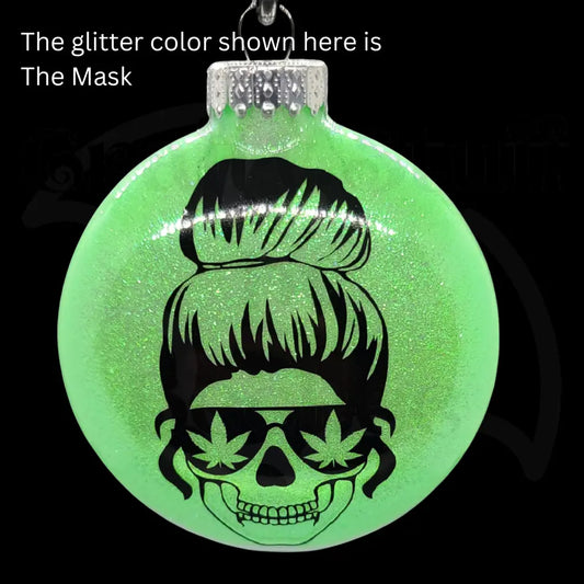 420 Skull Glass Ornament - Ornaments