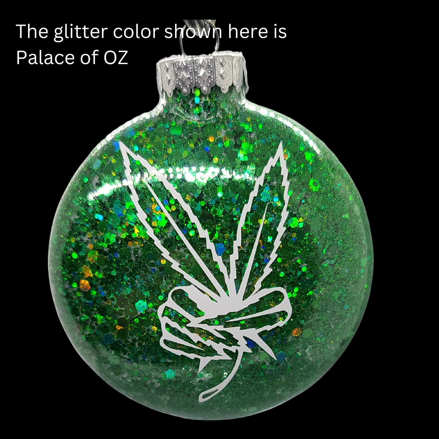 420 Peace Sign Glass Ornament