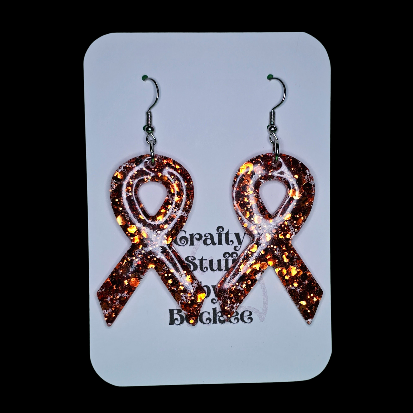 Support Ribbon Dangle Earrings