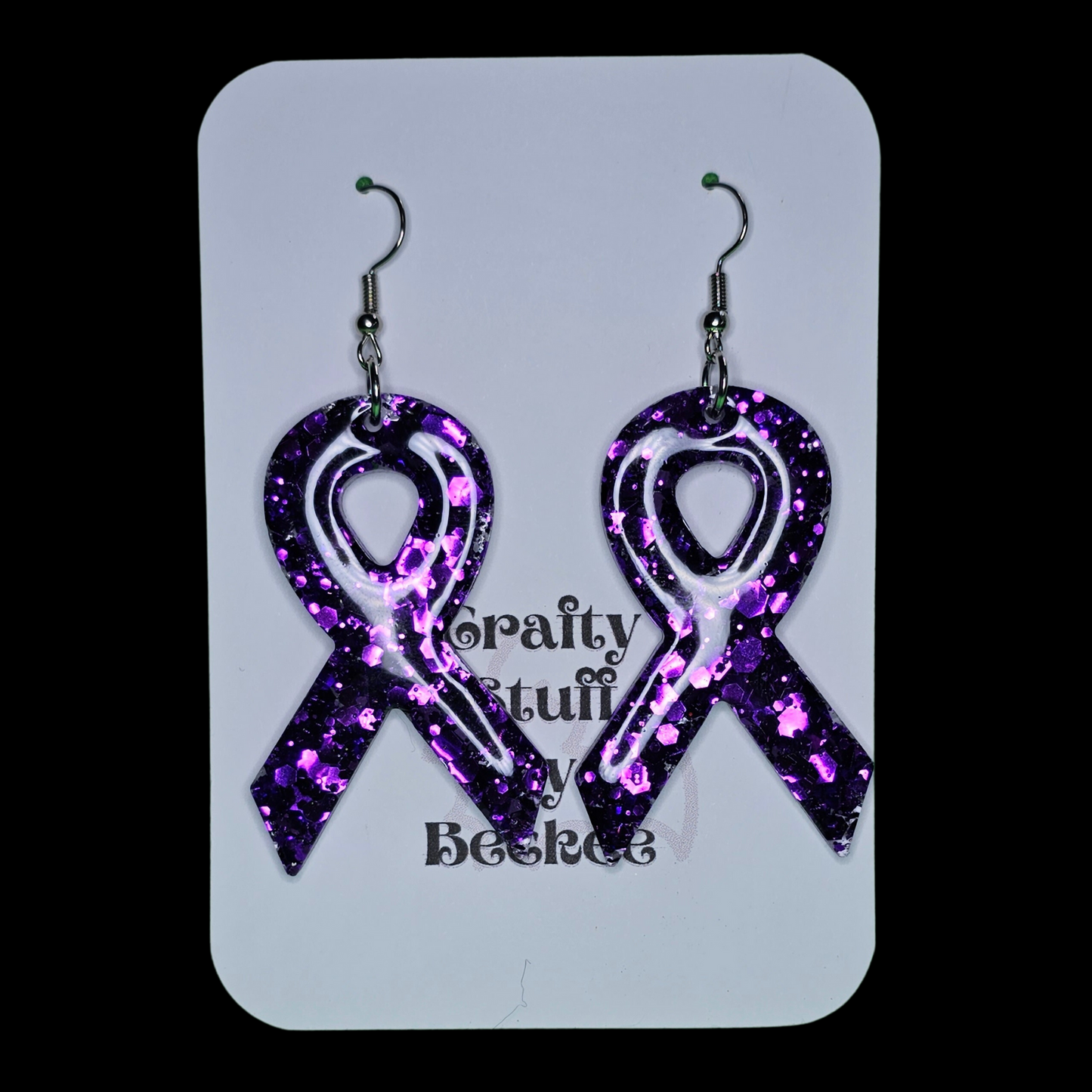 Support Ribbon Dangle Earrings