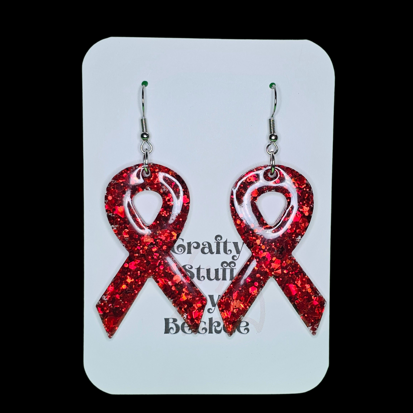 Support Ribbon Dangle Earrings