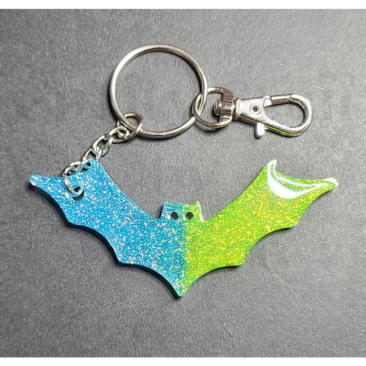 Bat Keychain - Blue/Green - Keychains