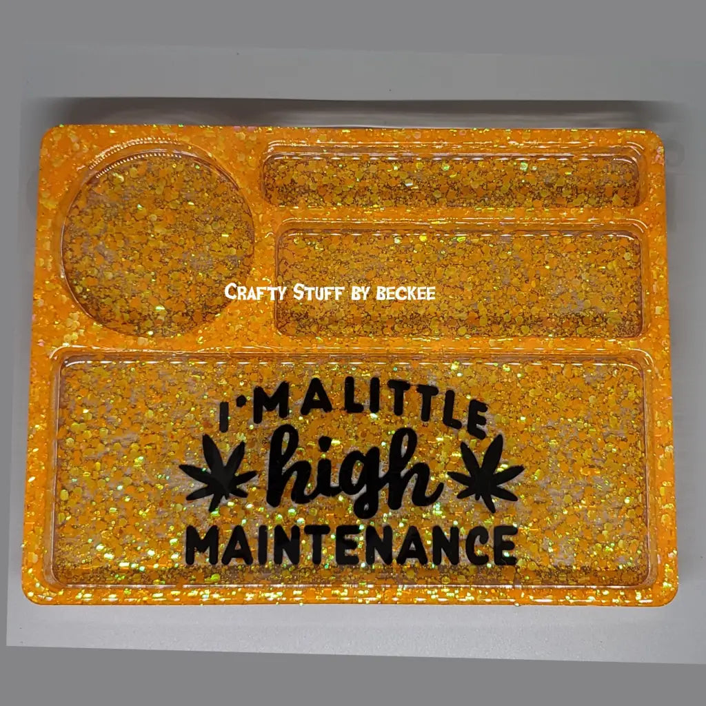 Handmade | Tray | Orange and Black | I’m A Little High