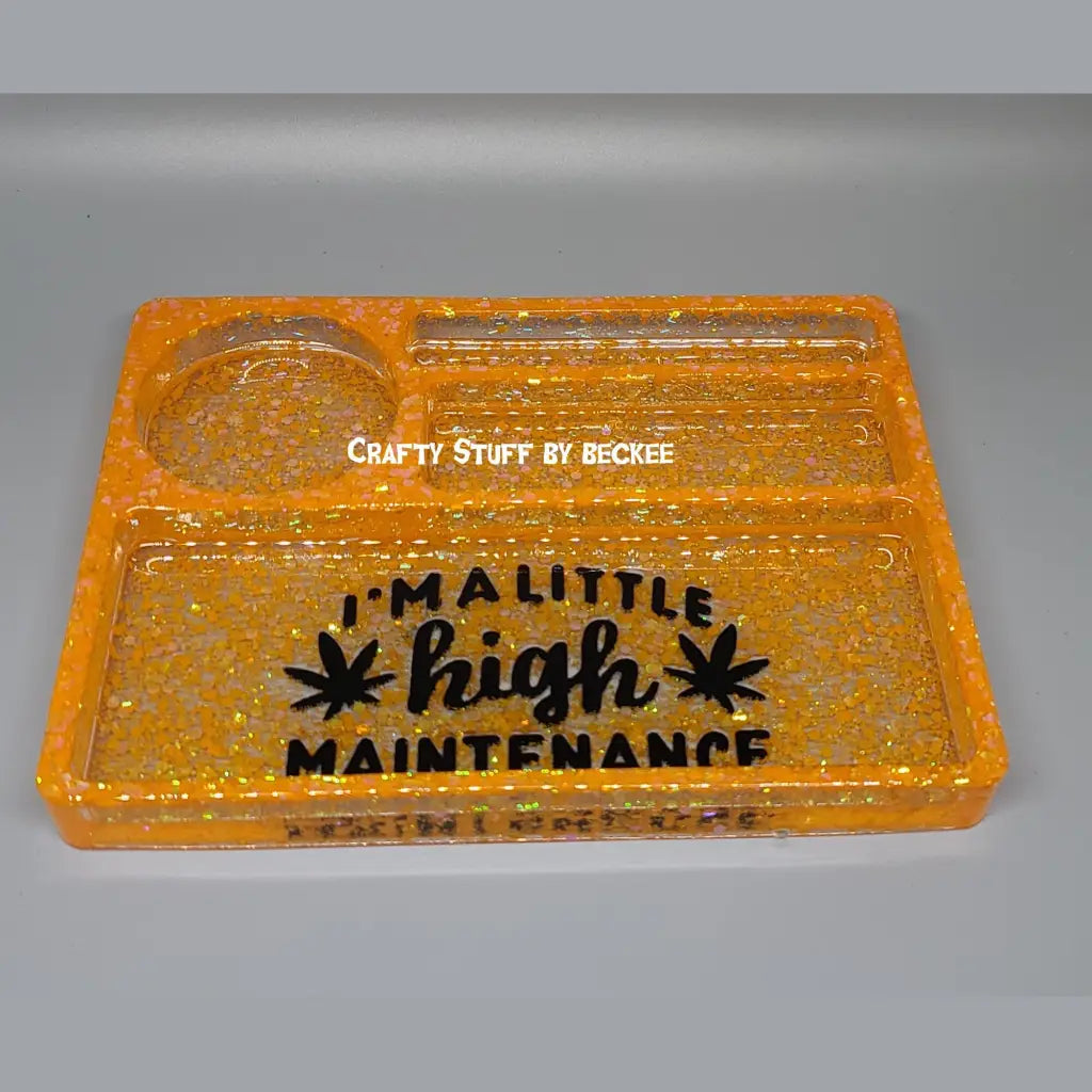 Handmade | Tray | Orange and Black | I’m A Little High