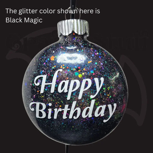 ’Happy Birthday’ Style 2 Glass Ornament - Ornaments