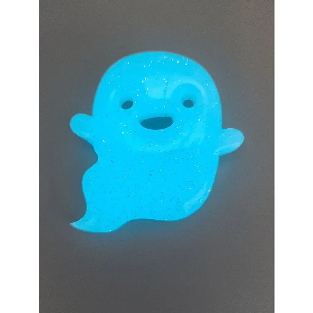 Happy Little Ghost Pin - White/Blue Glow