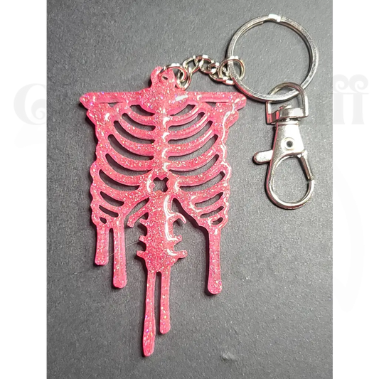 Ribcage Keychain - Pink - Keychains