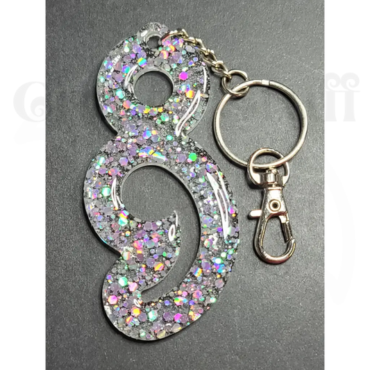 Semicolon Keychain - Holographic White - Keychains