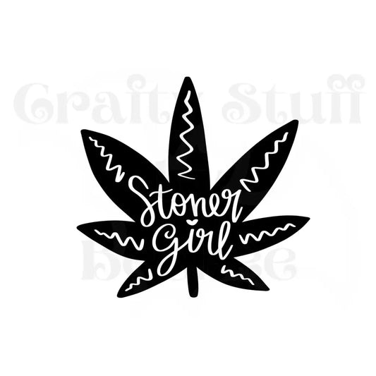 Stoner Girl Leaf Vinyl Decal Die Cut Sticker - Vinyl Decals