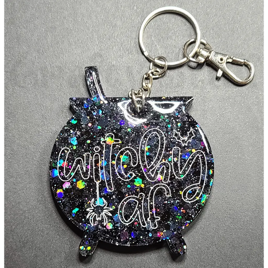 Witchy AF Keychain - Black - Keychains